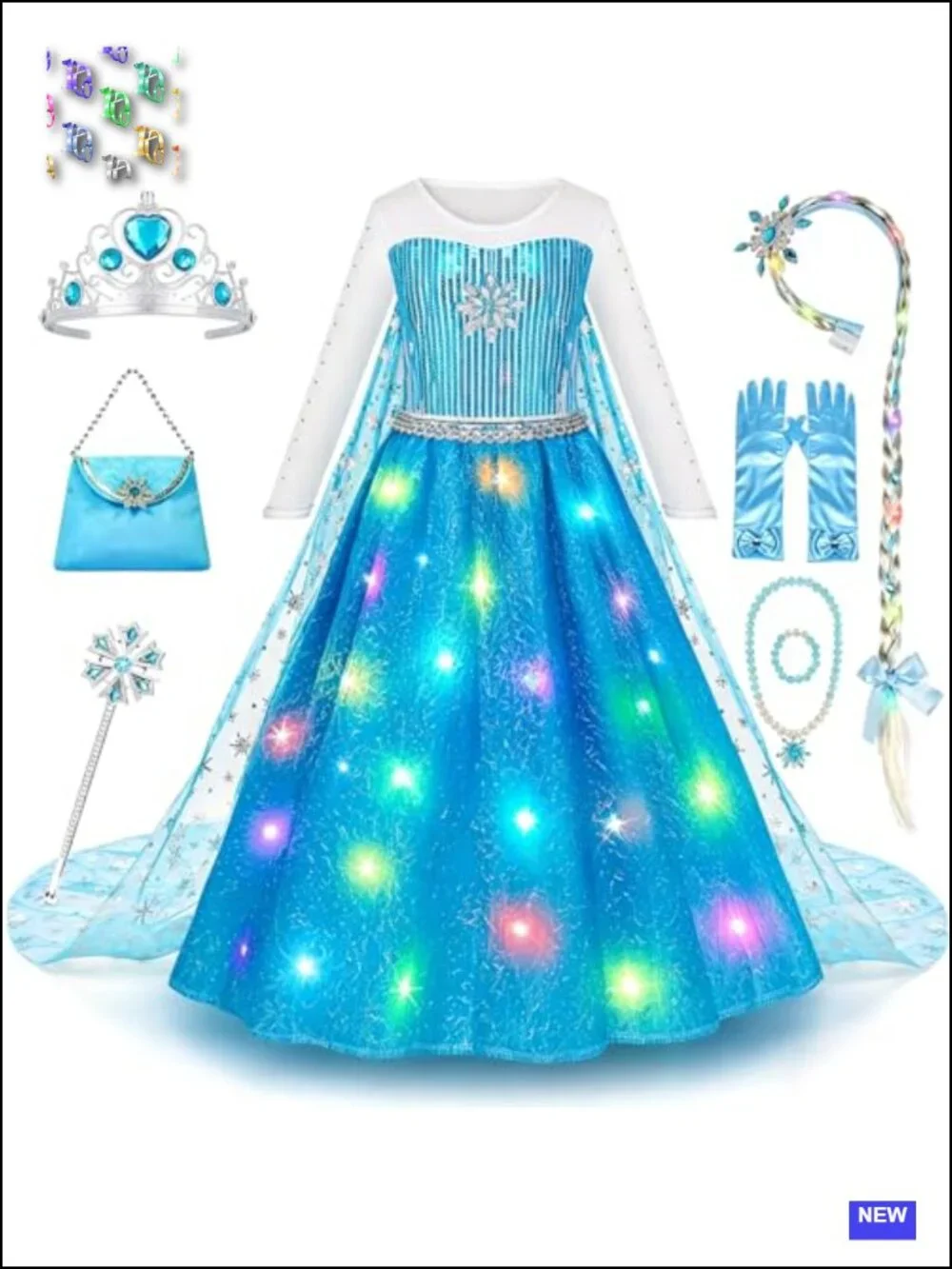 Light Up Princess Dress with Cape for Girls 3-10